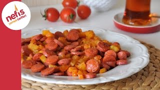 Patatesli Sosis Tarifi  Kahvaltılık Sosis ve Patates [upl. by Anibas]