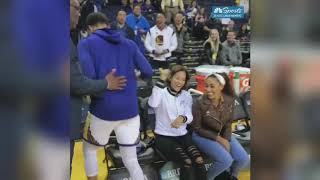 Steph Gets Volleyball Assist From His Mom [upl. by Lena]