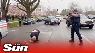 Man pulls gun on antifascist protesters in Salem [upl. by Quintina]