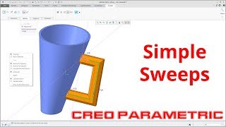 Creo Parametric  Simple Sweeps Constant Section [upl. by Earlene]