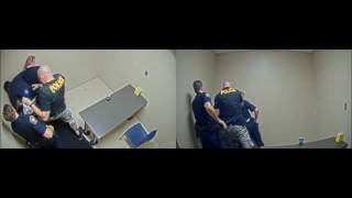 VIDEO Murder suspect tries to grab officers gun [upl. by Hgielime]