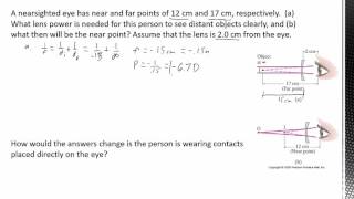 712b  Optics  Human Eye Corrective Lenses Calculations [upl. by Jenette487]