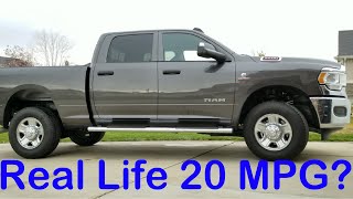 2020 Ram 2500 Cummins 67 Diesel Real Life Gas Mileage MPG [upl. by Airdnassac]