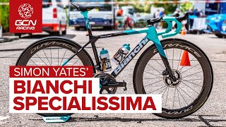 Simon Yates Bianchi Specialissima  Team BikeExchanges Lightweight Italian Race Bike [upl. by Ettenuj]