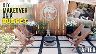 DIY BACKYARD PATIO MAKEOVER ON A BUGET  SMALL SIDE PAVER FROM START TO FINISH  DIY PATIO PAVERS [upl. by Dyane874]