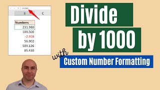 Display Number Divided by 1000  Custom Number Format [upl. by Derzon431]