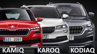 ŠKODA SUVs Comparison  Kamiq vs Karoq vs Kodiaq  See the differences [upl. by Ecirtap23]