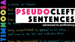 Learn English Pseudo cleft sentences Advanced  Proficiency [upl. by Borchert]