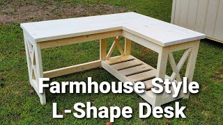 Farmhouse Style LShape Corner Desk [upl. by Ennaear]