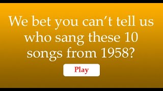 1958 Song Quiz [upl. by Anert]