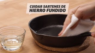 Cómo cuidar sartenes de hierro fundido  Trucos de cocina  VIX [upl. by Tate4]